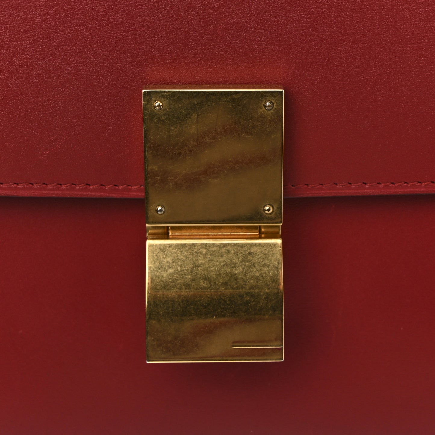 Box Calfskin Medium Classic Box Flap Bag Red