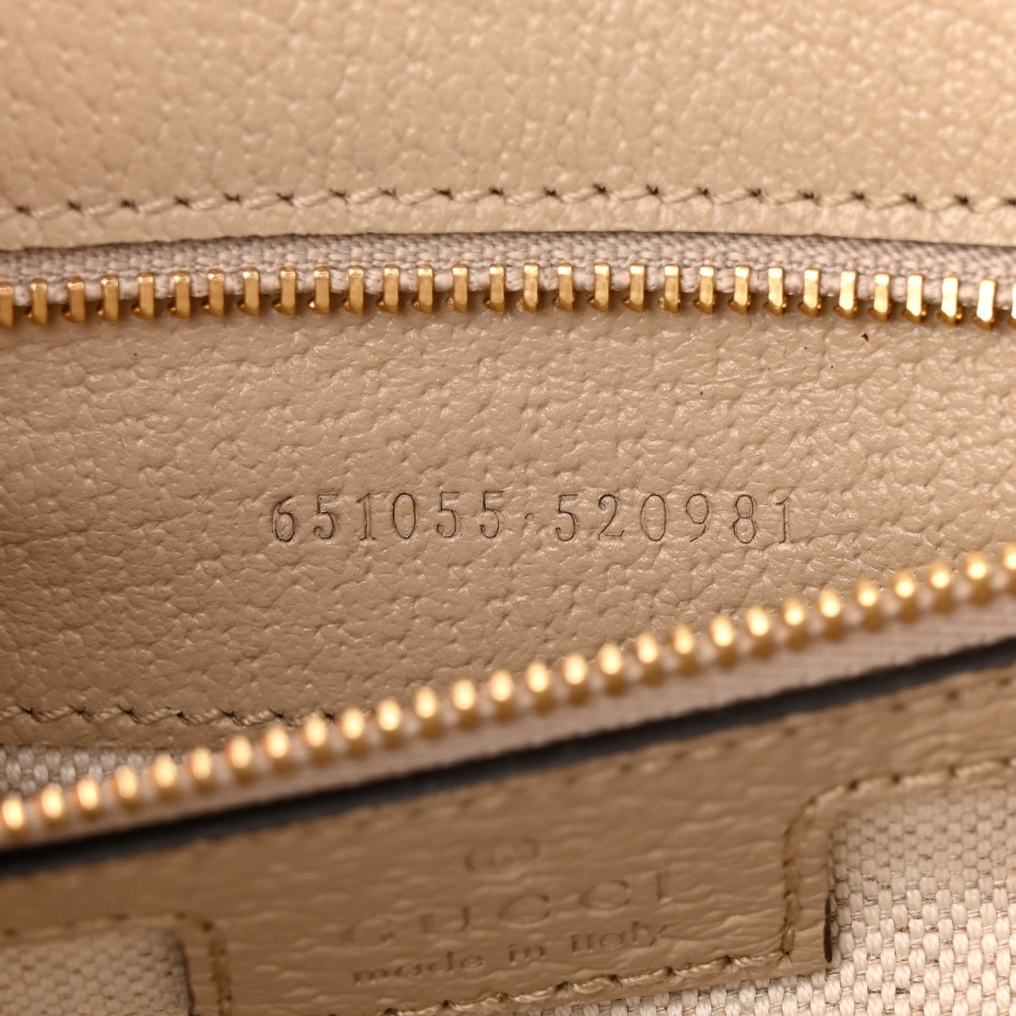 GG Supreme Monogram Textured Dollar Calfskin Web Small Ophidia Padlock Top Handle Bag Beige Mystic White Oatmeal