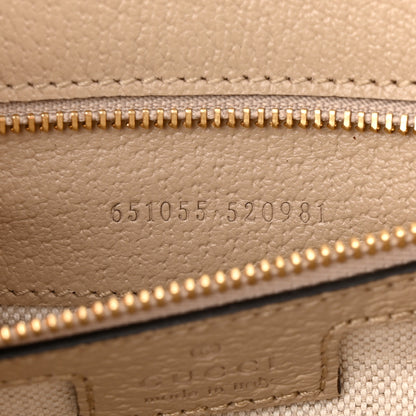 Gucci GG Supreme Monogram Textured Dollar Calfskin Web Small Ophidia Padlock Top Handle Bag Beige Mystic White Oatmeal 7 of 12