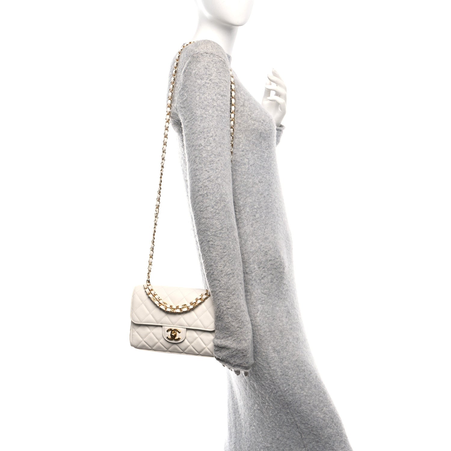 Chanel Caviar Quilted Coco First Flap White 2 of 10