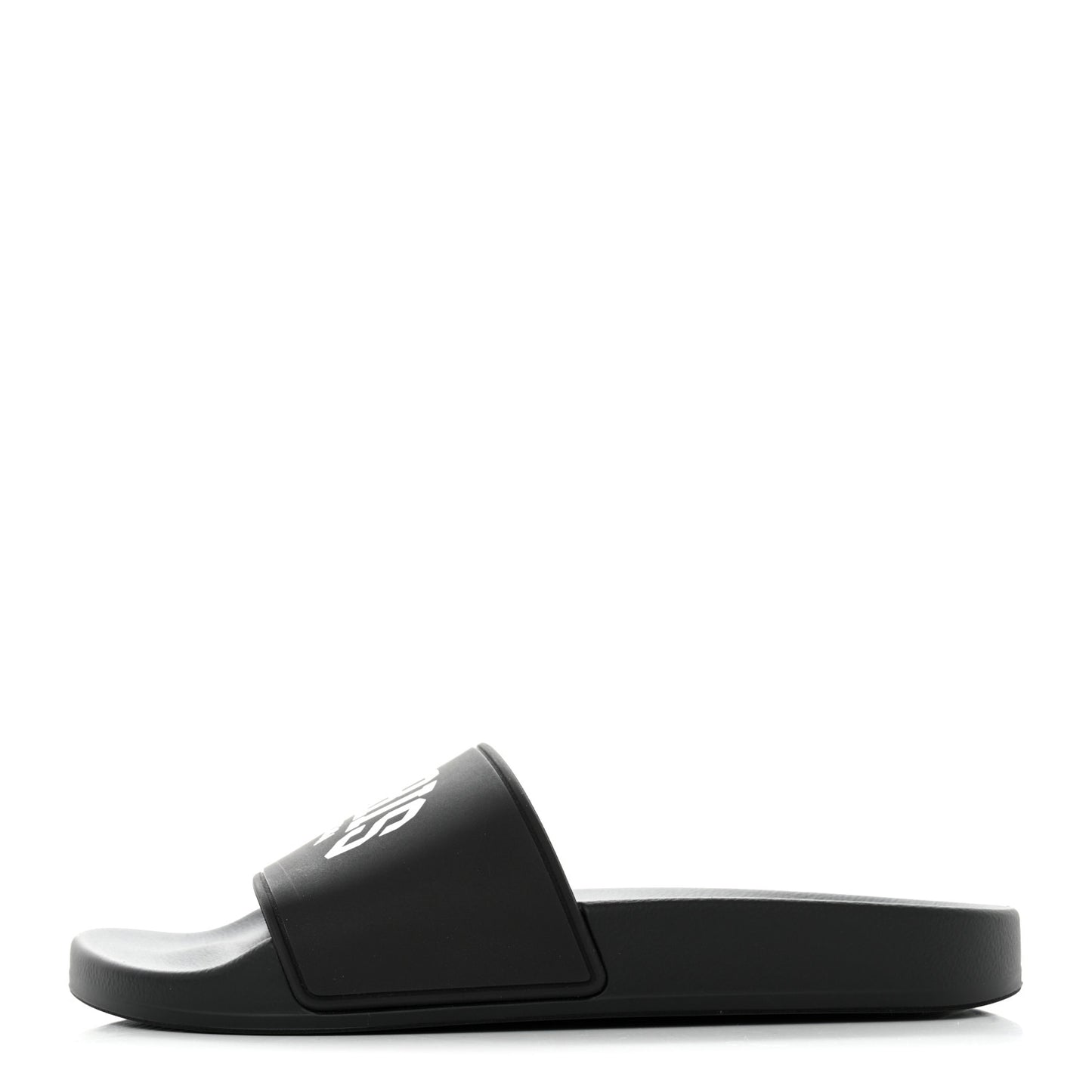Rubber Paris Logo Womens Slide Sandals 37 Black