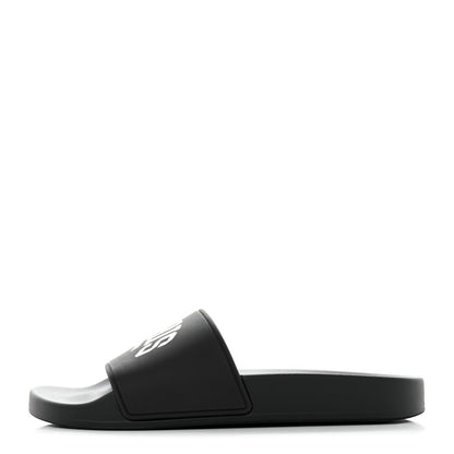 Balenciaga Rubber Paris Logo Womens Slide Sandals 37 Black 1 of 9