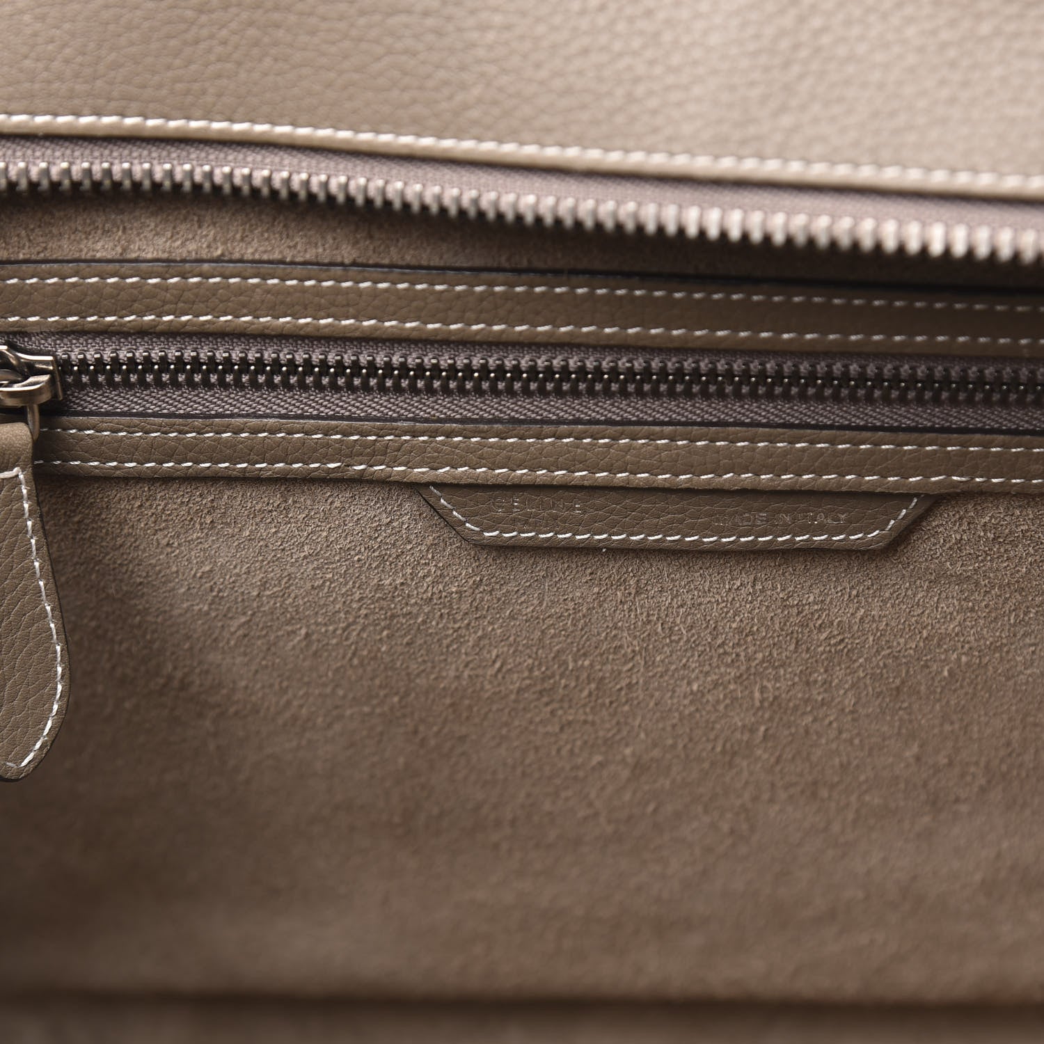 Celine Drummed Calfskin Mini Luggage Souris 6 of 16