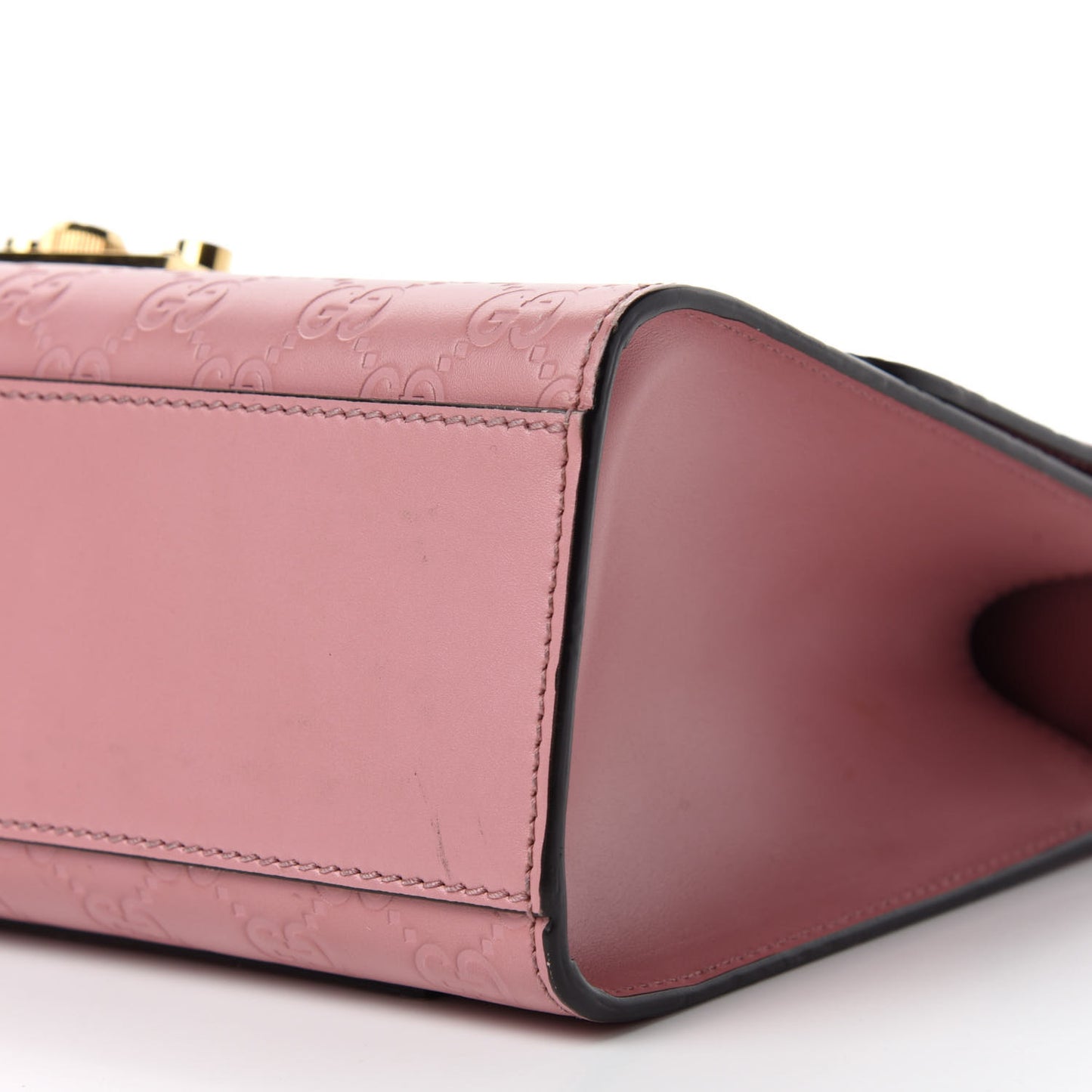Guccissima Signature Medium Padlock Shoulder Bag Rose Baby Candy