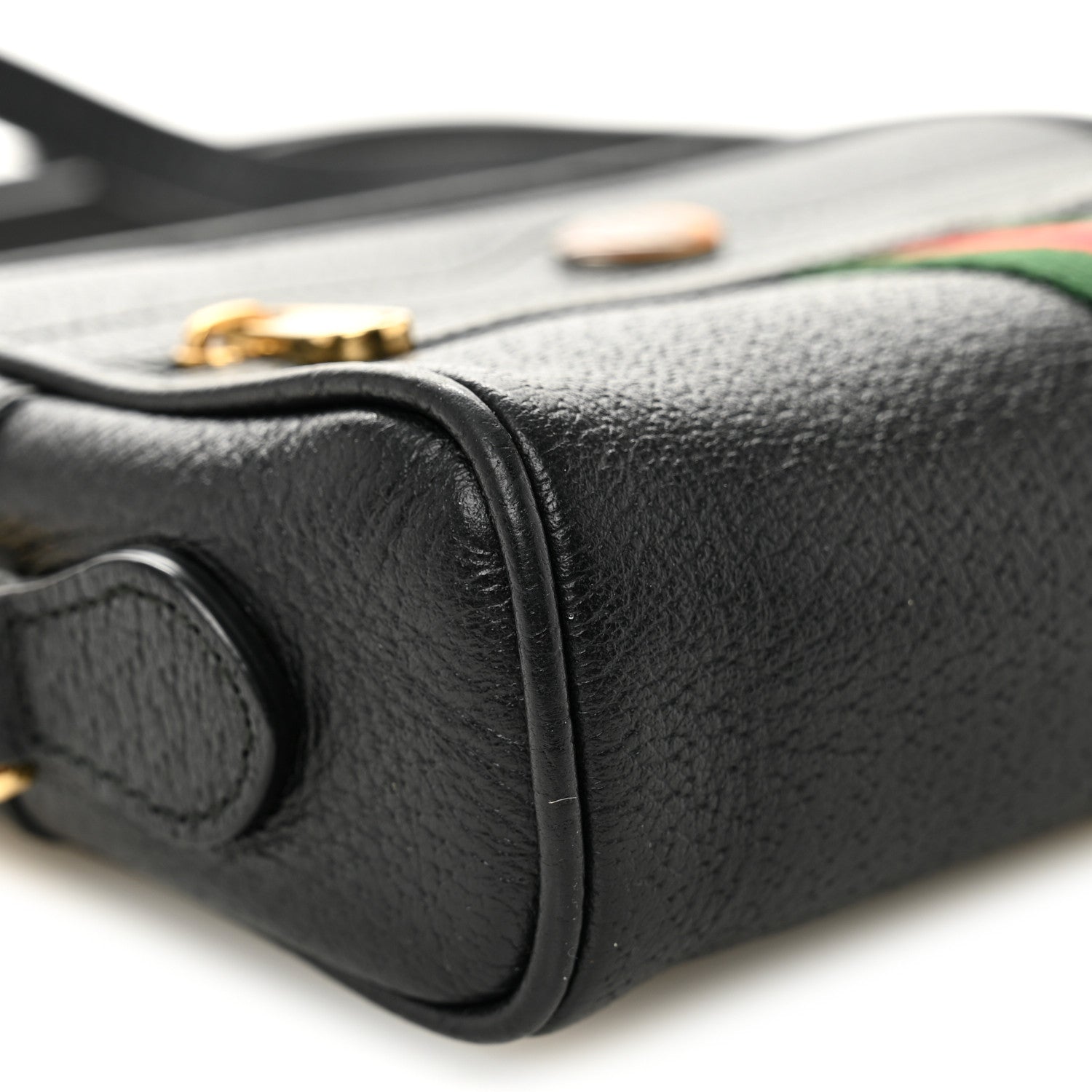 Gucci Calfskin Web Mini Ophidia Shoulder Bag Black 9 of 10