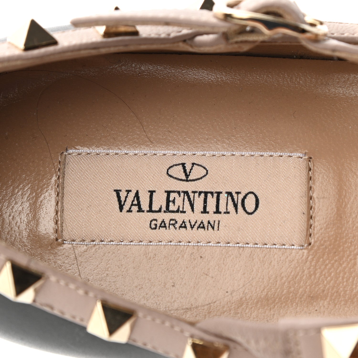 Valentino Garavani Calfskin Nappa Rockstud Cage Ballerina Flats 38 Black Poudre 7 of 8