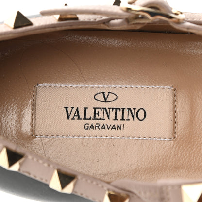 Valentino Garavani Calfskin Nappa Rockstud Cage Ballerina Flats 38 Black Poudre 7 of 8