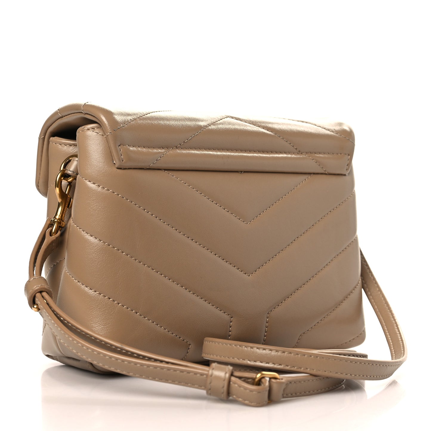 Calfskin Y Quilted Monogram Toy Loulou Crossbody Bag Dark Beige