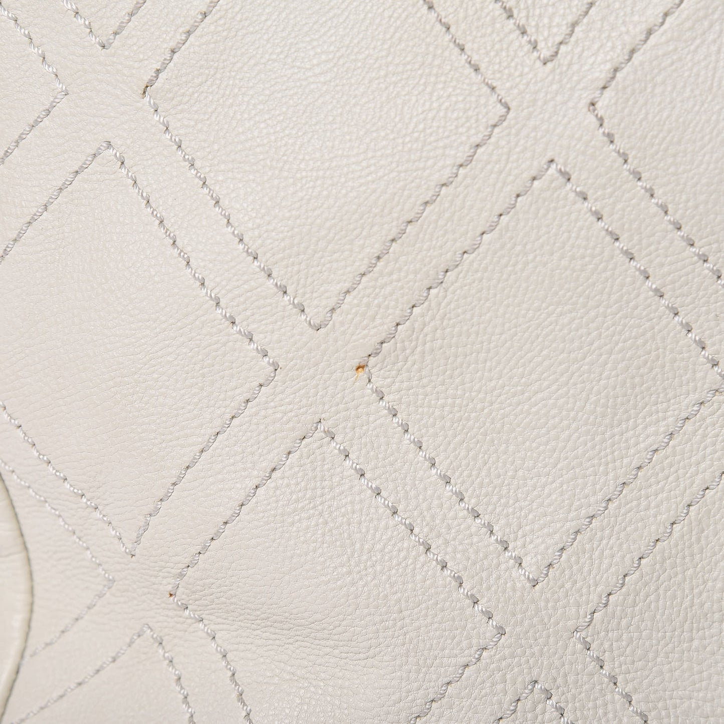 Calfskin Large Diamond Stitch Tote White