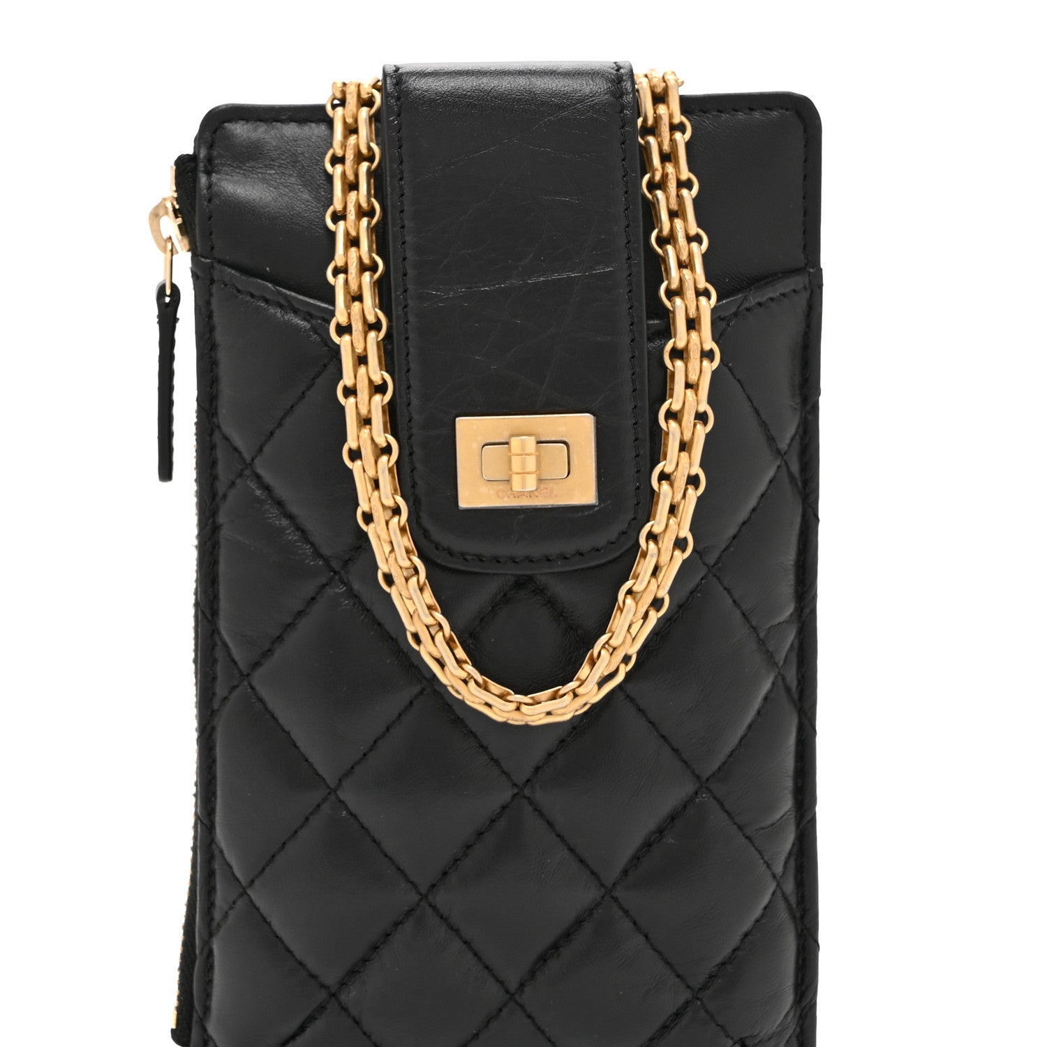 Chanel Aged Calfskin Quilted Reissue Phone Holder With Chain Bag Black 8 of 10