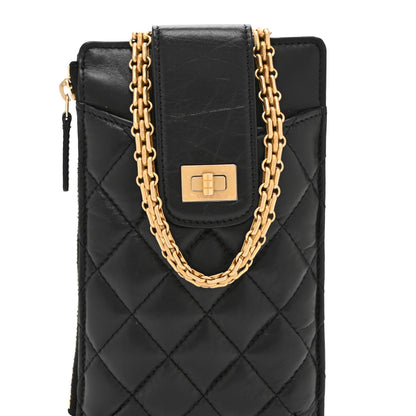 Chanel Aged Calfskin Quilted Reissue Phone Holder With Chain Bag Black 8 of 10