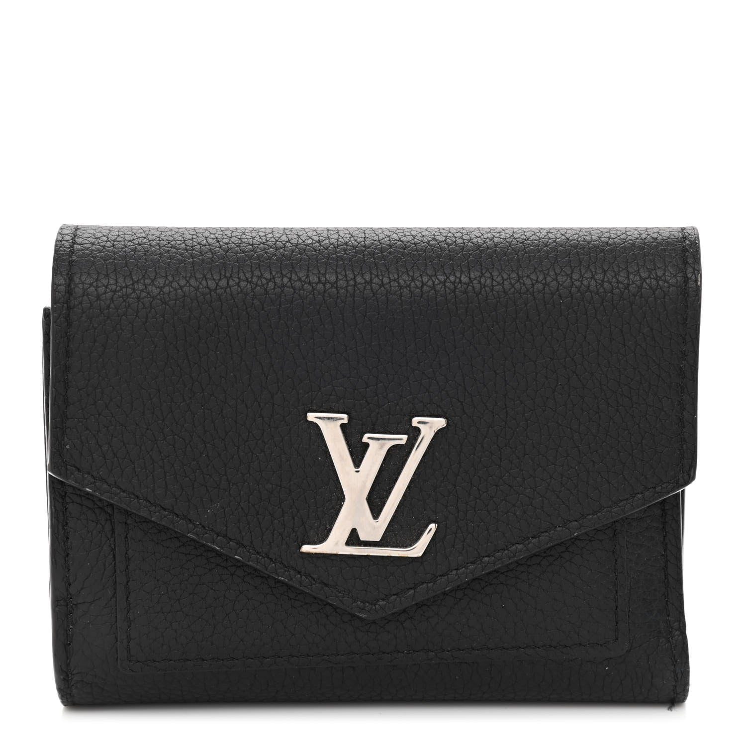 Louis Vuitton Soft Calfskin My Lockme Compact Wallet Black 1 of 10