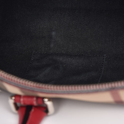 Burberry House Check Studded Satchel Red 6 of 9