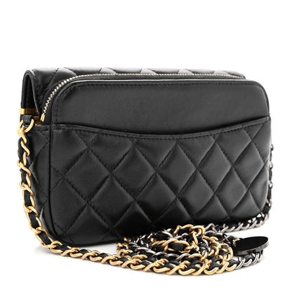 Chanel Lambskin Quilted Coco Clips Single Flap Black 3 of 15