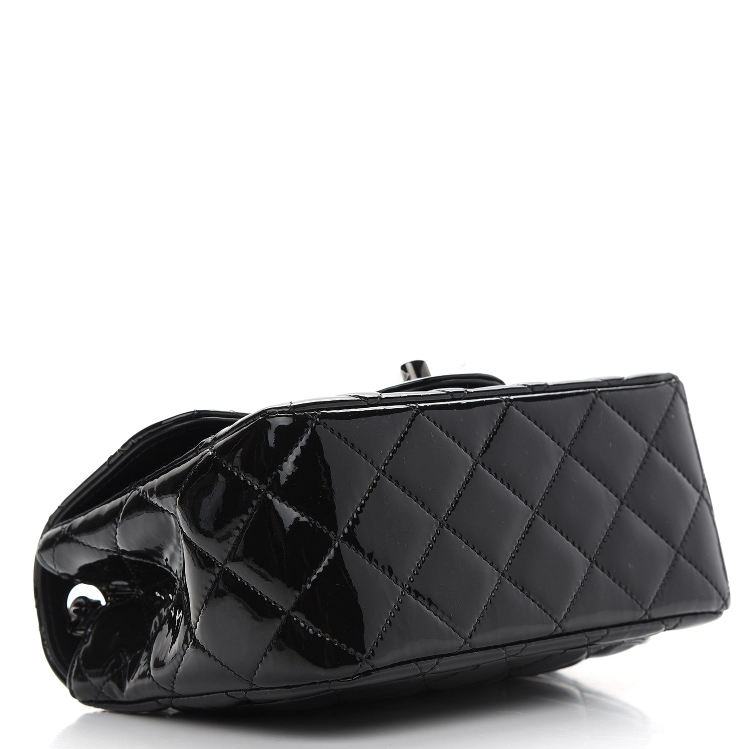 Chanel Patent Calfskin Quilted Mini Square Flap So Black 4 of 10