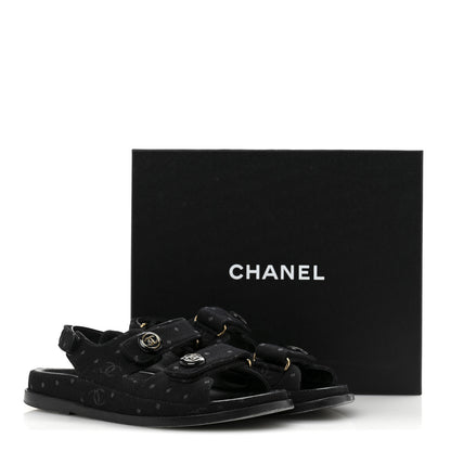 Chanel Denim Printed Dad Sandals 39 Black 12 of 12