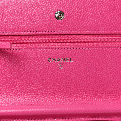 Chanel Caviar Quilted Wallet on Chain WOC Fuchsia 6 of 10