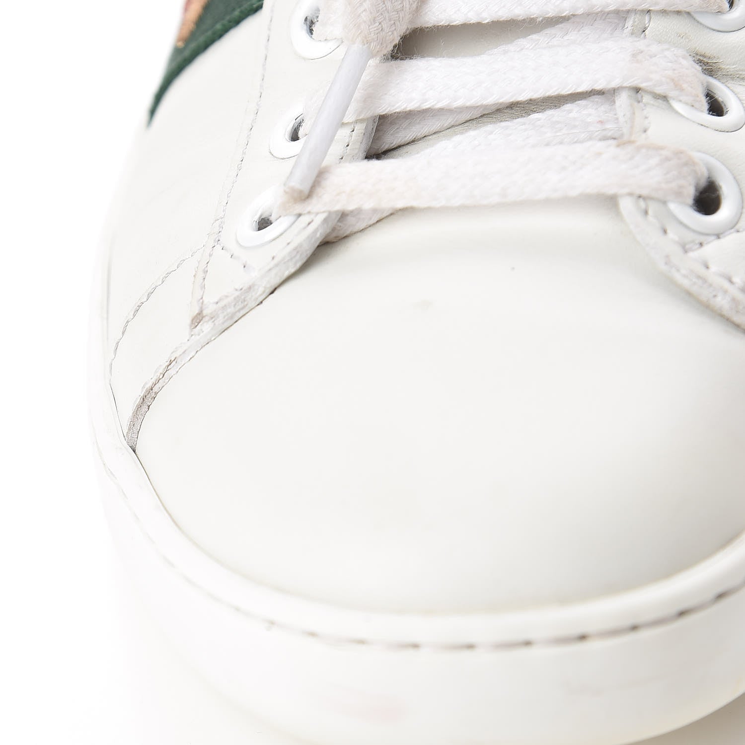 Gucci Calfskin Ayers Bee Embroidered Womens Ace Sneakers 36 White Green 17 of 21