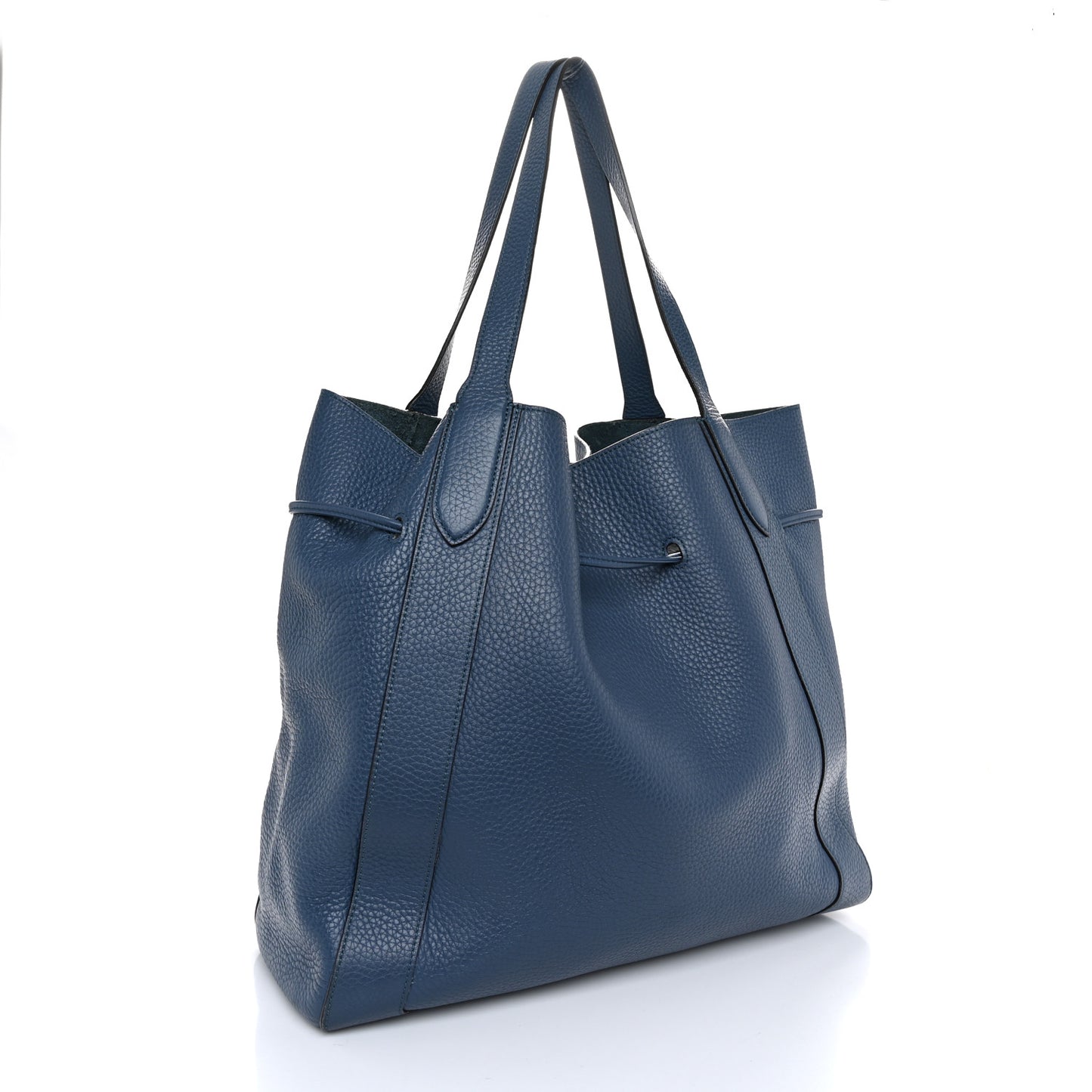 Heavy Grain Calfskin Millie Tote Dark Blue