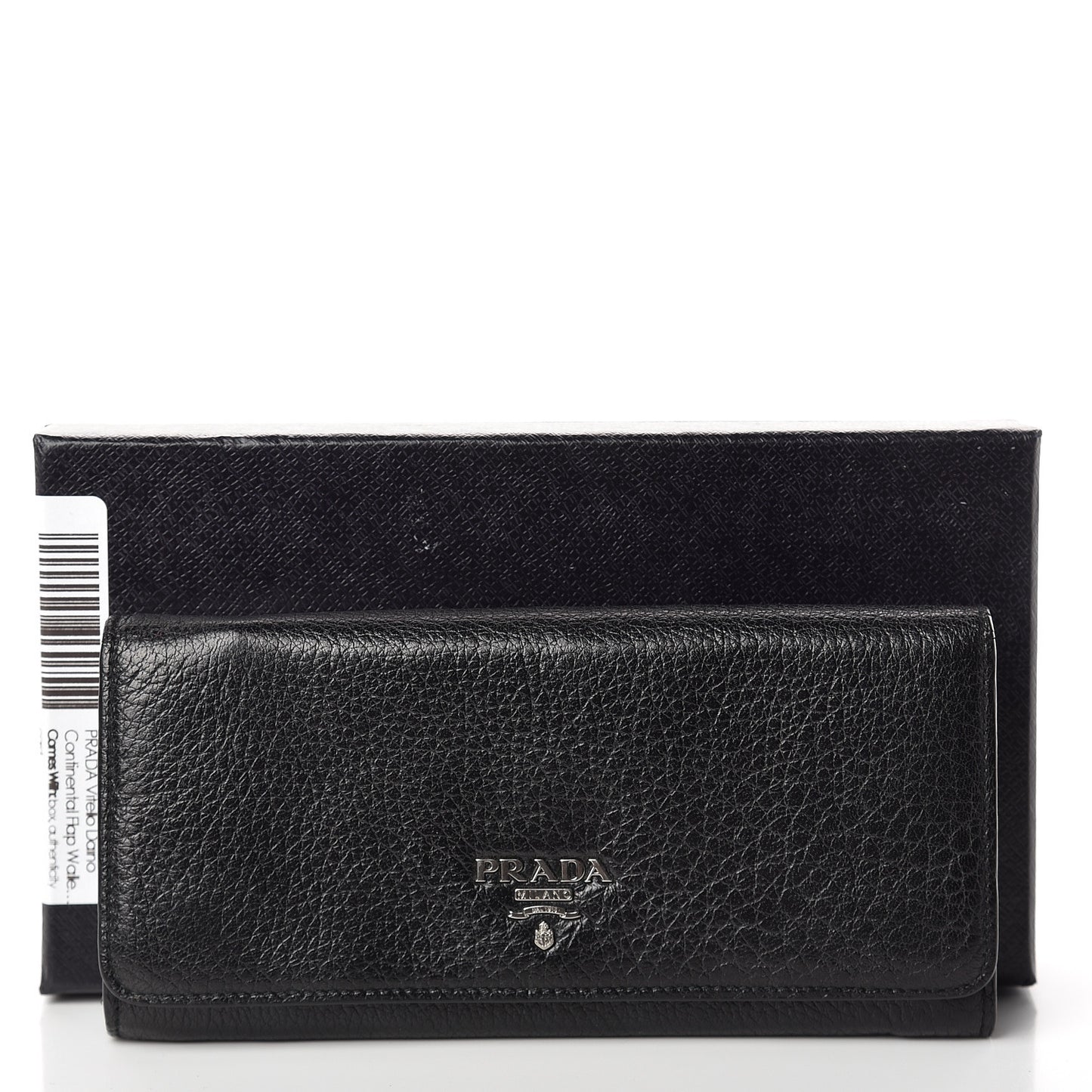 Vitello Daino Continental Flap Wallet Black
