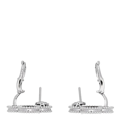 Van Cleef & Arpels 18K White Gold Grey Mother of Pearl Magic Alhambra Earrings 3 of 5