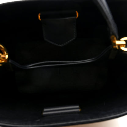 Prada Wicker Saffiano Panier Bucket Bag Naturale Black 5 of 9