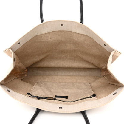 Saint Laurent Linen Calfskin Rive Gauche Tote Optic White 5 of 14