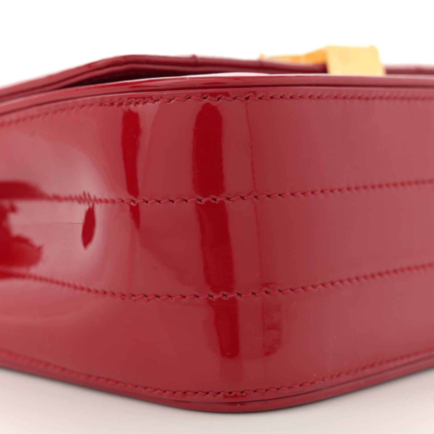 Patent Matelasse Monogram Small Vicky Chain Bag Red