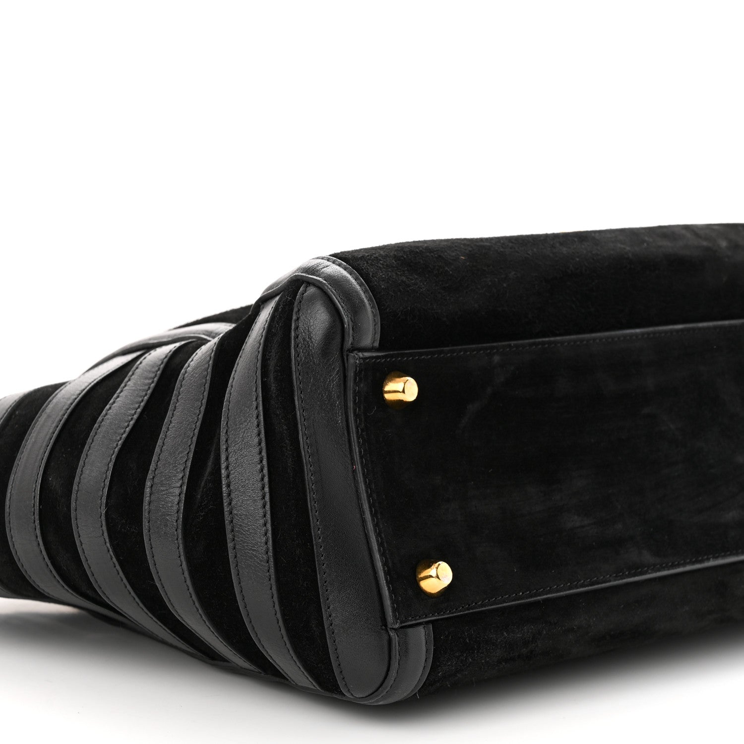 Christian Louboutin Suede Calfskin Farida Bowler Bag Black 9 of 12