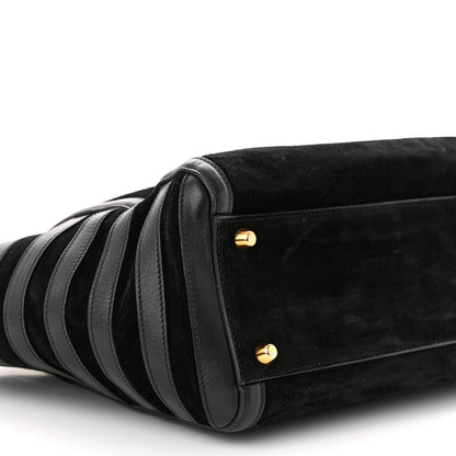 Christian Louboutin Suede Calfskin Farida Bowler Bag Black 9 of 12