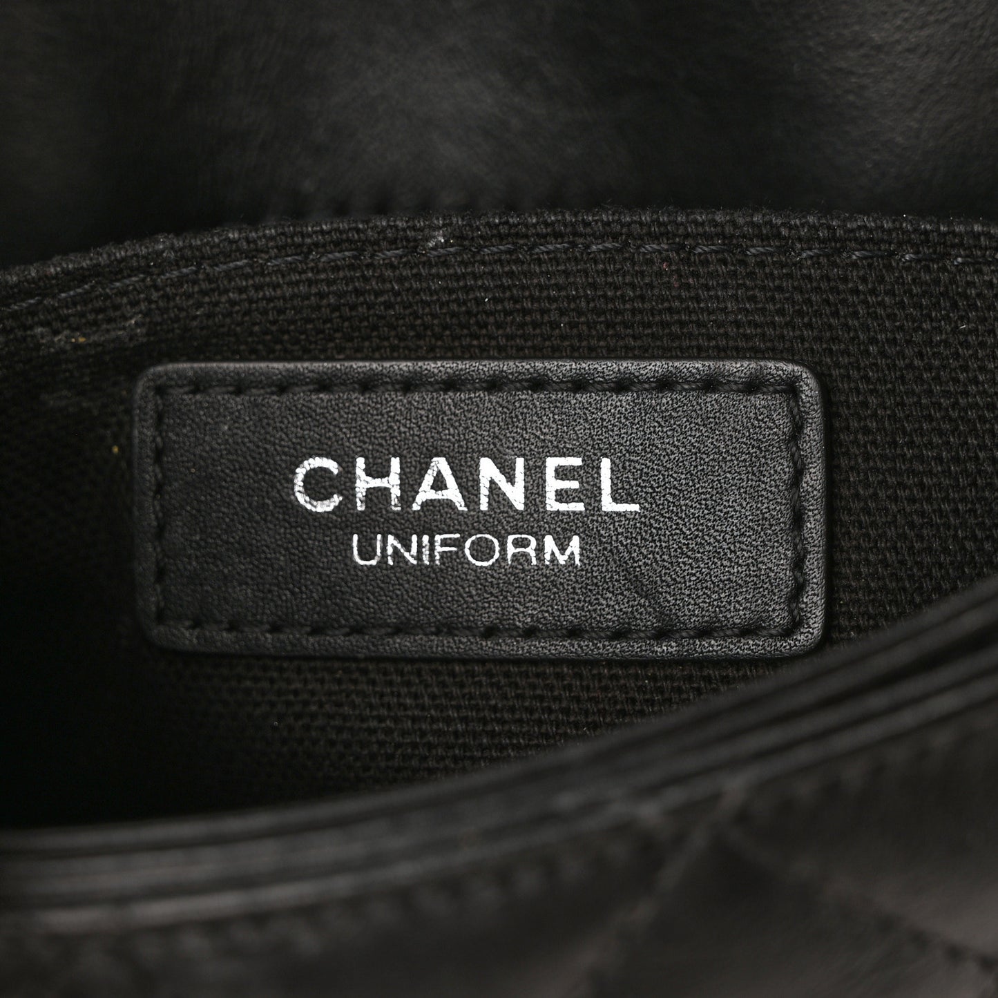 Calfskin Quilted CC Uniform Flap Belt Bag Black