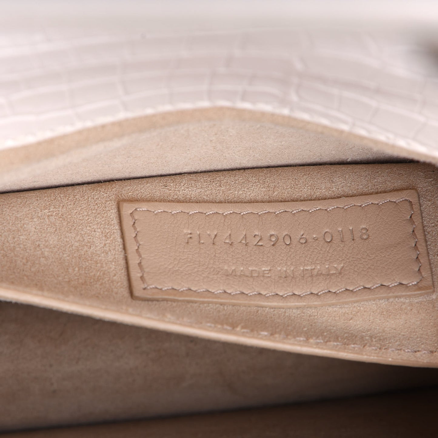 Calfskin Crocodile Embossed Medium Monogram Sunset Blanc Vintage