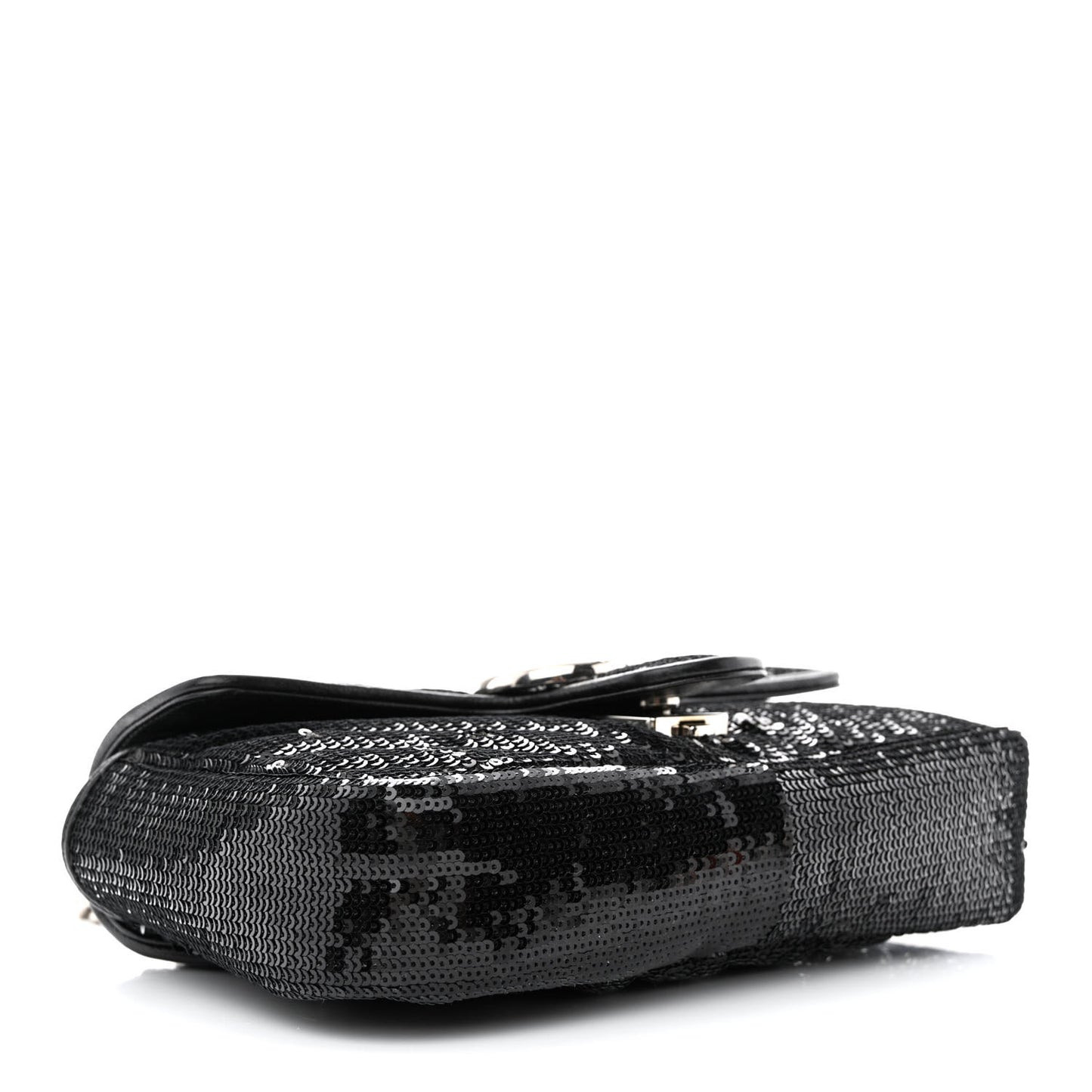 Sequin Matelasse Diagonal Mini GG Marmont Shoulder Bag Black