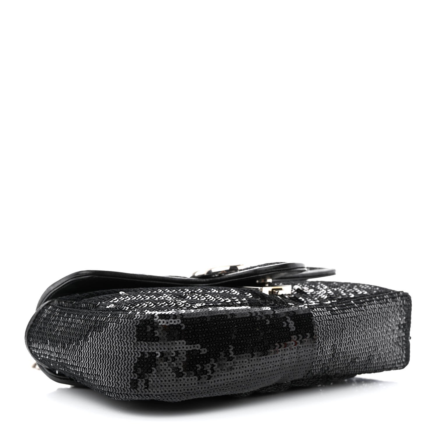 Gucci Sequin Matelasse Diagonal Mini GG Marmont Shoulder Bag Black 4 of 10