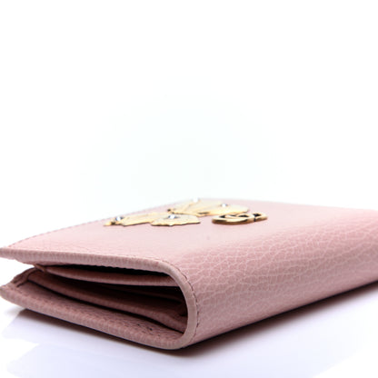 Gucci Pebbled Calfskin Butterfly Card Case Wallet Perfect Pink 6 of 12