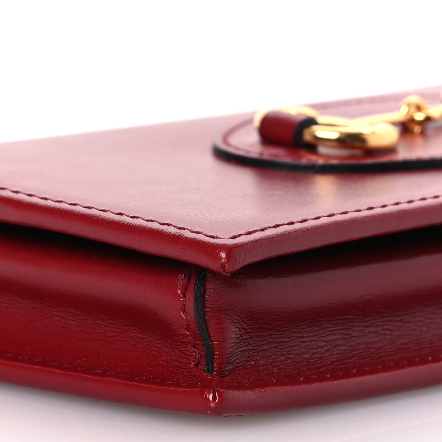 Boarded Plutone Calfskin Horsebit 1955 Wallet On Chain New Cherry Red