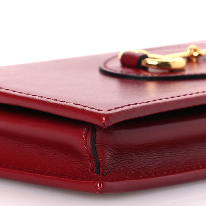 Gucci Boarded Plutone Calfskin Horsebit 1955 Wallet On Chain New Cherry Red 11 of 15