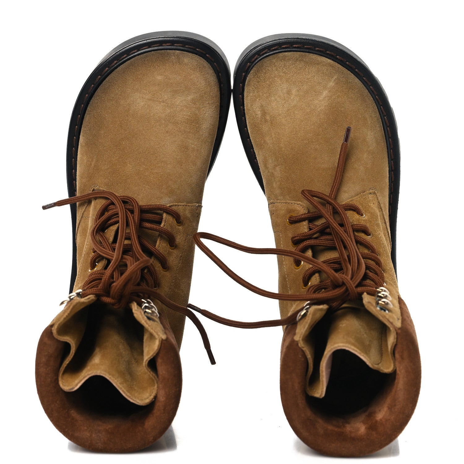 Loewe Suede Mens Sierra Combat Boots 40 Tobacco Brown 2 of 8