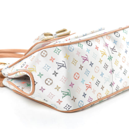Louis Vuitton Silk Satin Monogram Multicolor Abelia White 7 of 9
