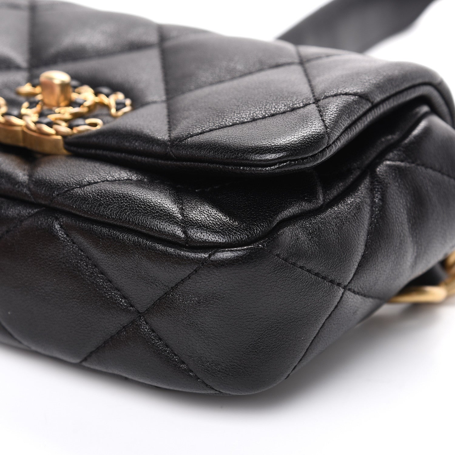 Chanel Lambskin Quilted Chanel 19 Waist Bag Black 8 of 10