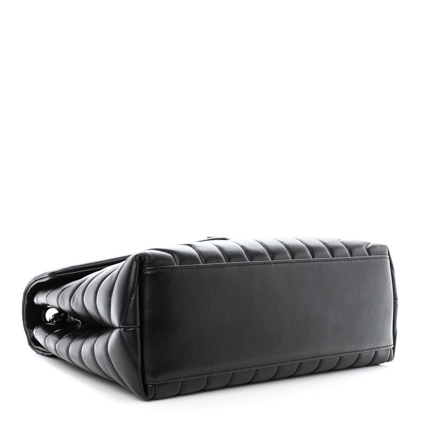 Calfskin Y Quilted Monogram Monochrome Medium Loulou Chain Satchel Black