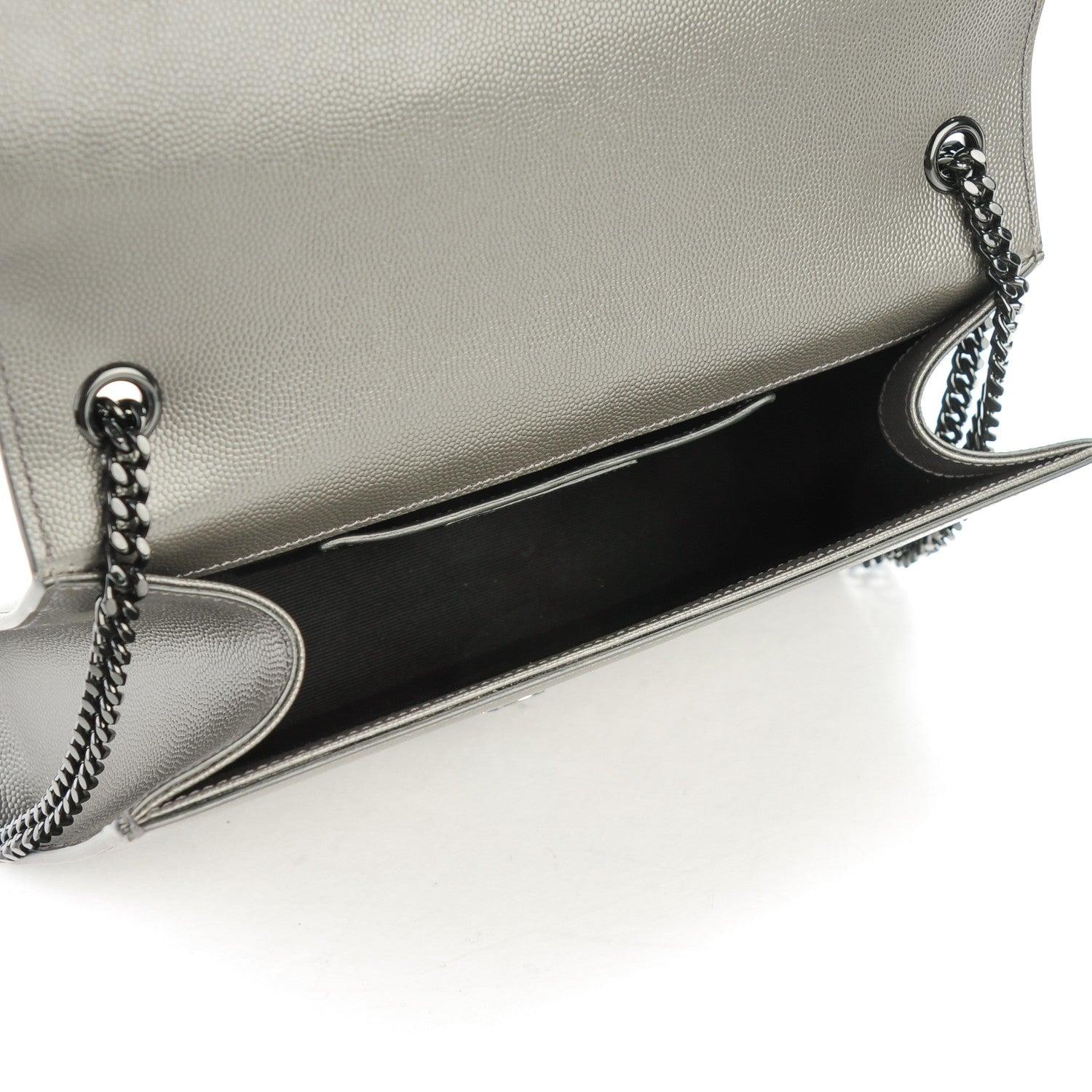 Saint Laurent Grain De Poudre Medium Classic Monogram Kate Satchel Coal 5 of 7