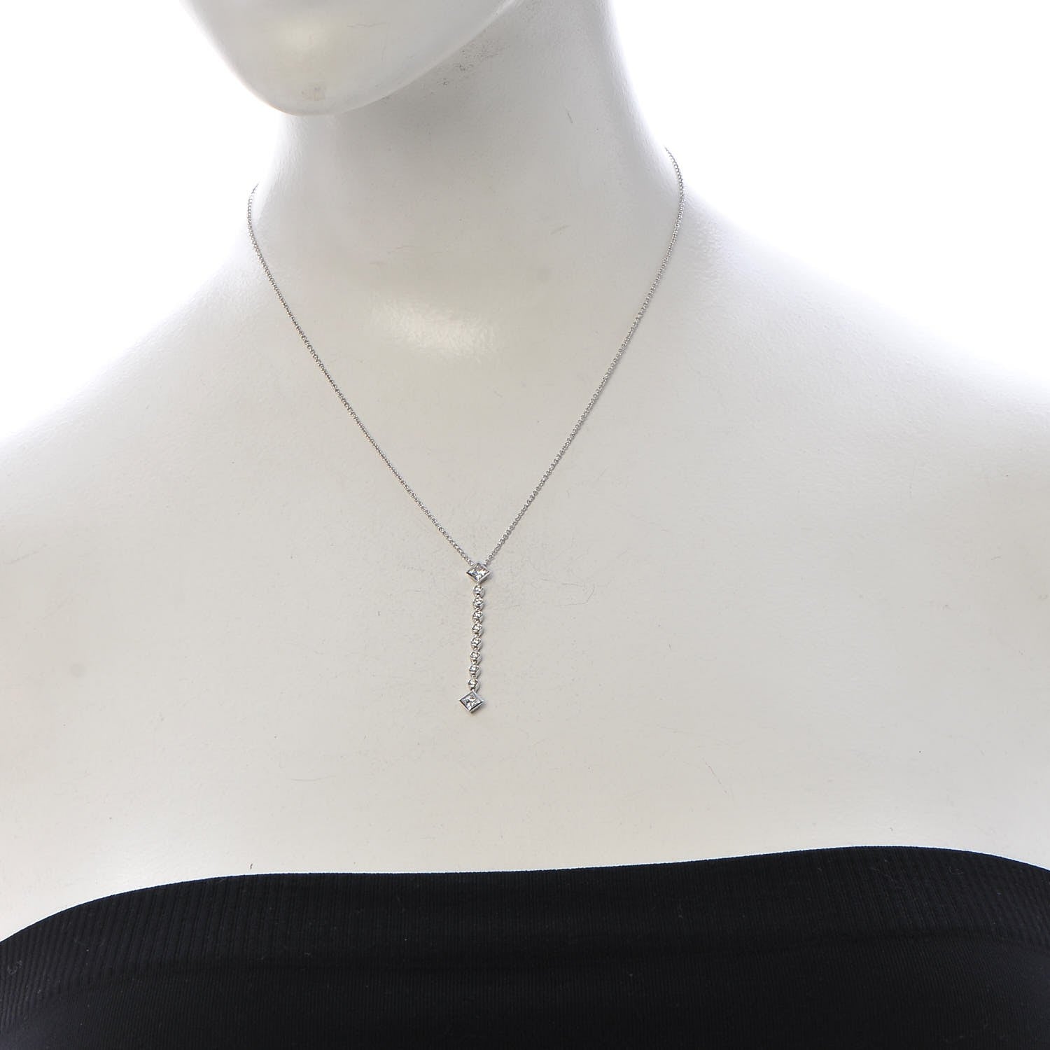 Tiffany Platinum Diamond Grace Pendant Necklace 2 of 7