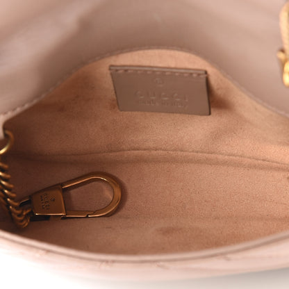 Gucci Calfskin Matelasse Super Mini GG Marmont Shoulder Bag Porcelain Rose 4 of 9
