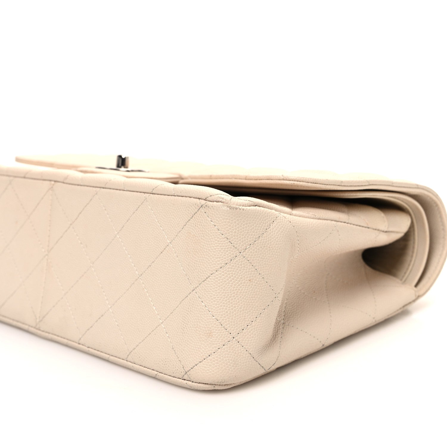 Chanel Caviar Quilted Jumbo Double Flap Ivory 10 of 15