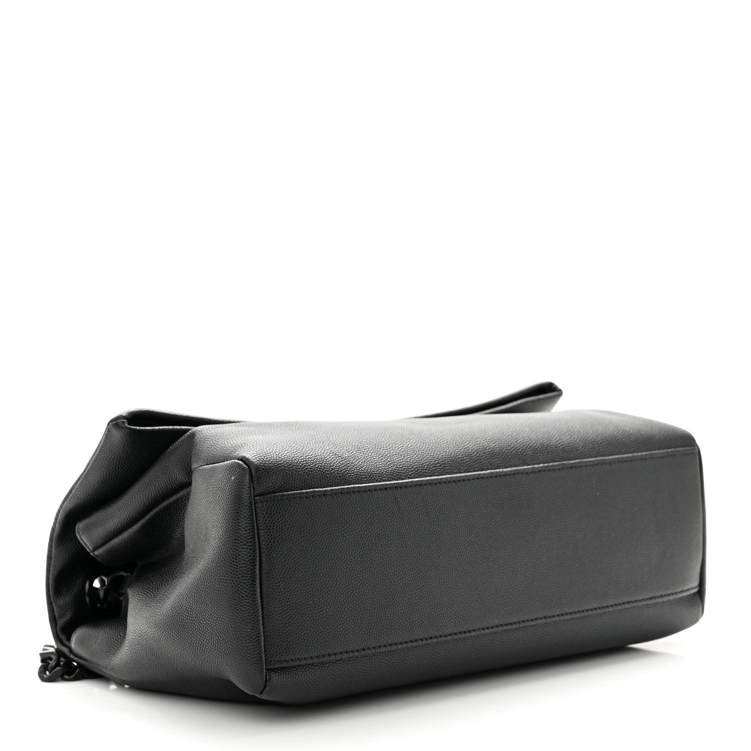 Saint Laurent Grain De Poudre Medium West Hollywood Monogram Fold-Over Black 4 of 11