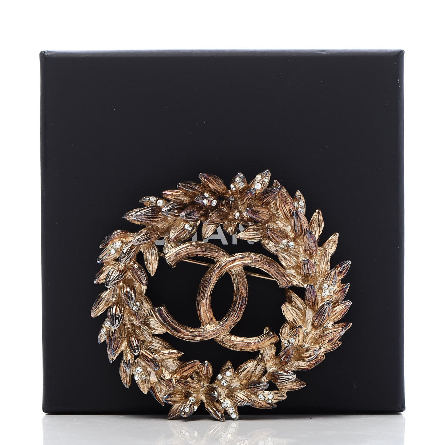 Crystal CC Sheath of Wheat Brooch Gold