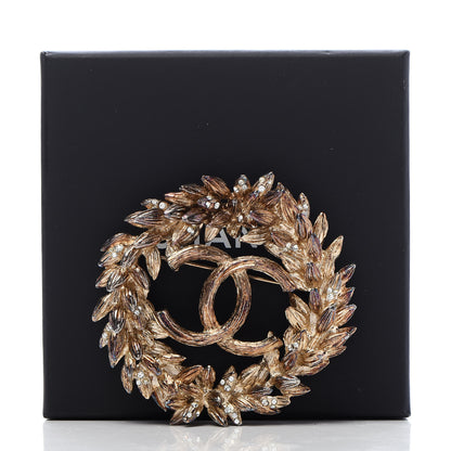 Chanel Crystal CC Sheath of Wheat Brooch Gold 5 of 5