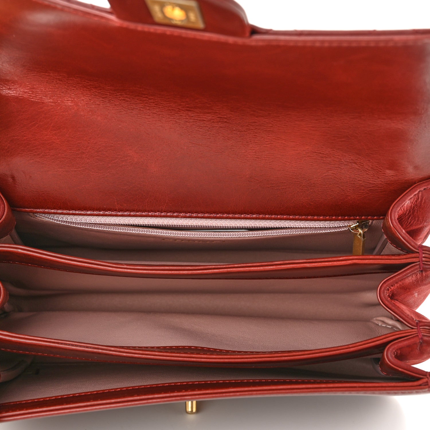Chanel Iridescent Calfskin Quilted Small Straight Lined Flap Red 5 of 10