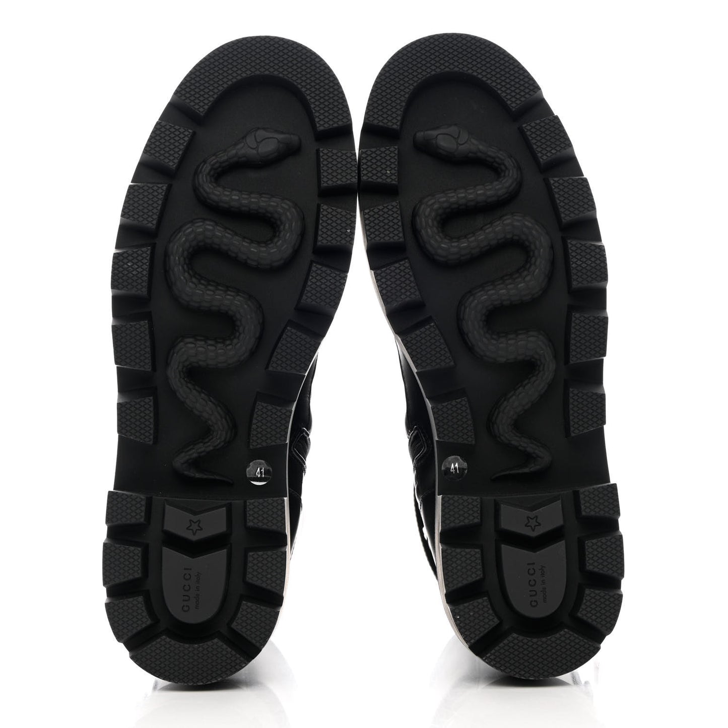Nappa Frances GG Matelasse Platform Combat Boots 41 Black